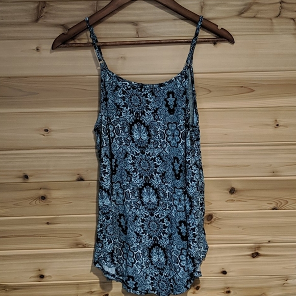 Maurices Navy Blue Patterned Tank Top Small - Picture 6 of 11